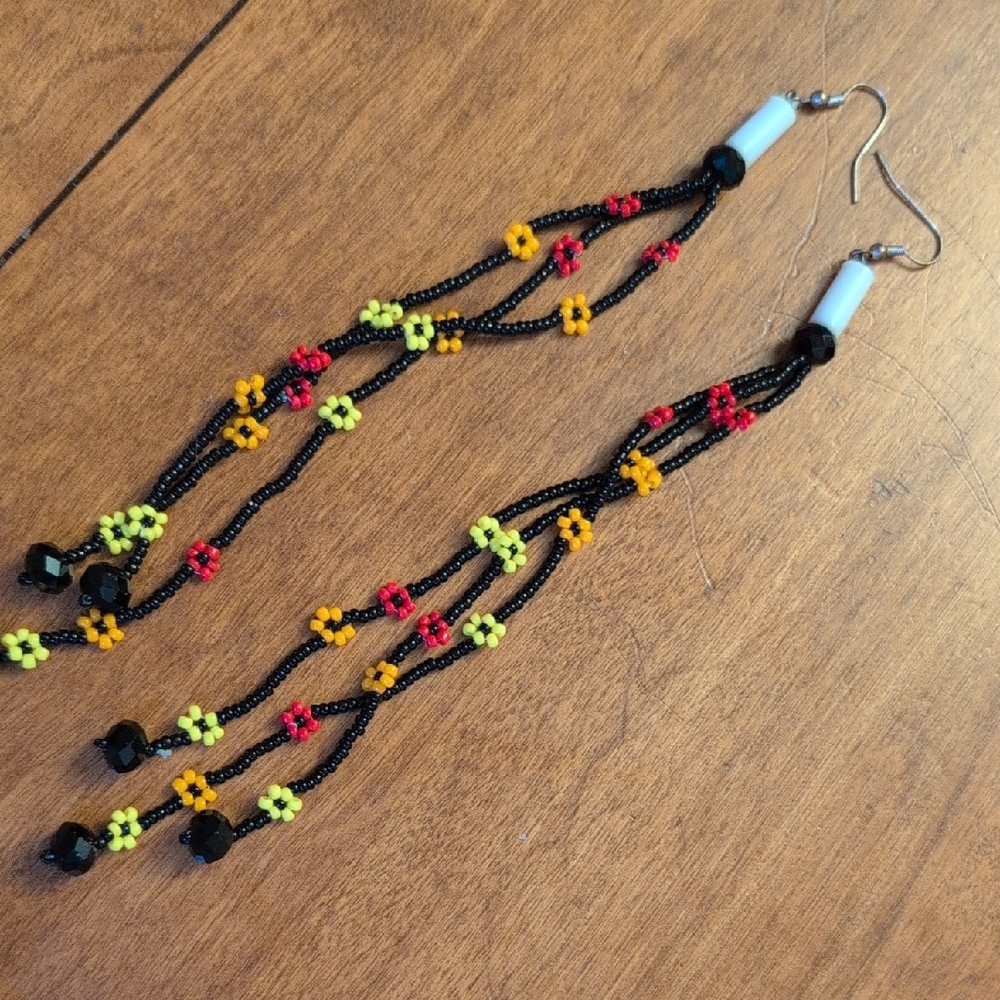 Colorful Beaded Dangle Earrings